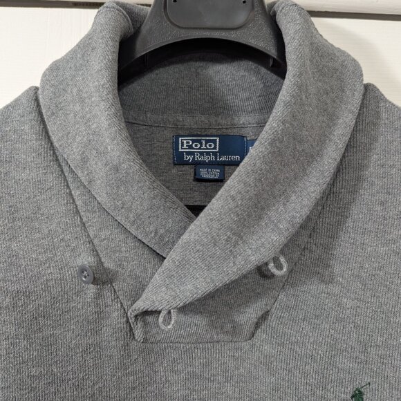 Polo Ralph Lauren Men's Grey Shawl Collar Pullover Sweater - Size L - Picture 6 of 11